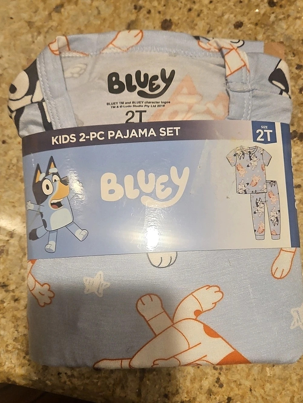 Bluey 2-Piece Pajama Set Size 2T Blue Pajama Set NWT